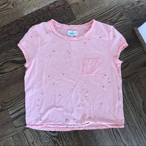 American Eagle Peach Mid-drift Top